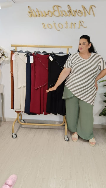 Pantalón Pañuelo Tachuelas Pata Ancha