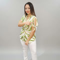 Blusa Bermeja curvy con drapeado frontal y nudo central