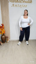 Camiseta Básica Manga Larga Curvy con escote cuadrado