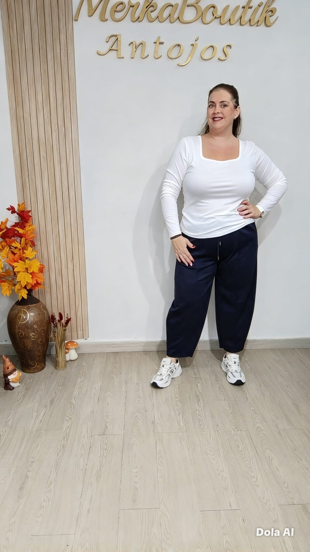 Camiseta Básica Manga Larga Curvy con escote cuadrado