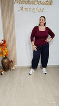 Camiseta Básica Manga Larga Curvy de tejido elástico