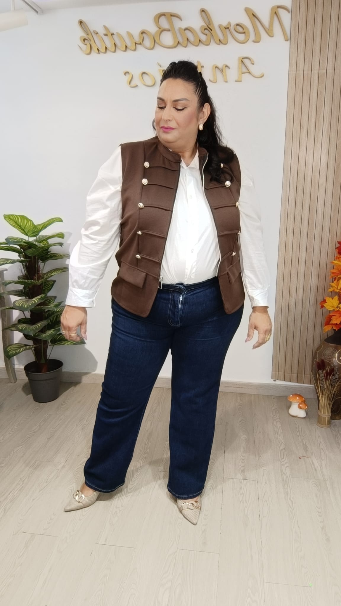 Chaleco Napoleónico Maxi curvy en burdeos