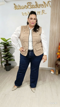 Chaleco Napoleónico Maxi curvy en taupe