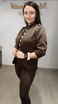 Chaqueta Napoleón Mini en color chocolate