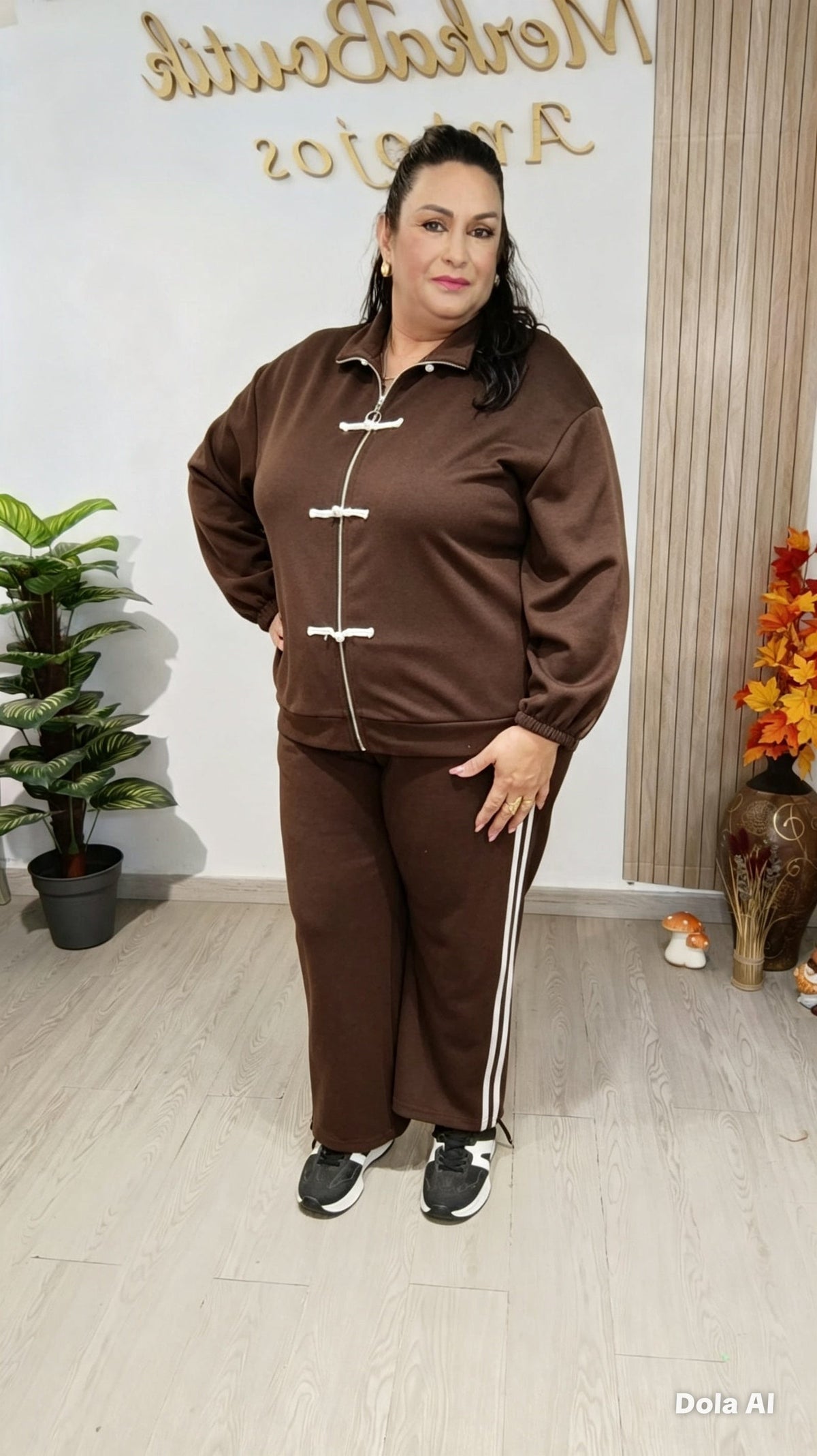 Conjunto Deportivo Japonés curvy en chocolate