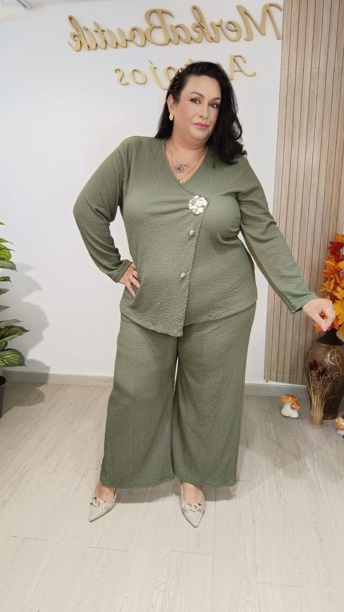 Conjunto Rugoso Debora curvy en chocolate