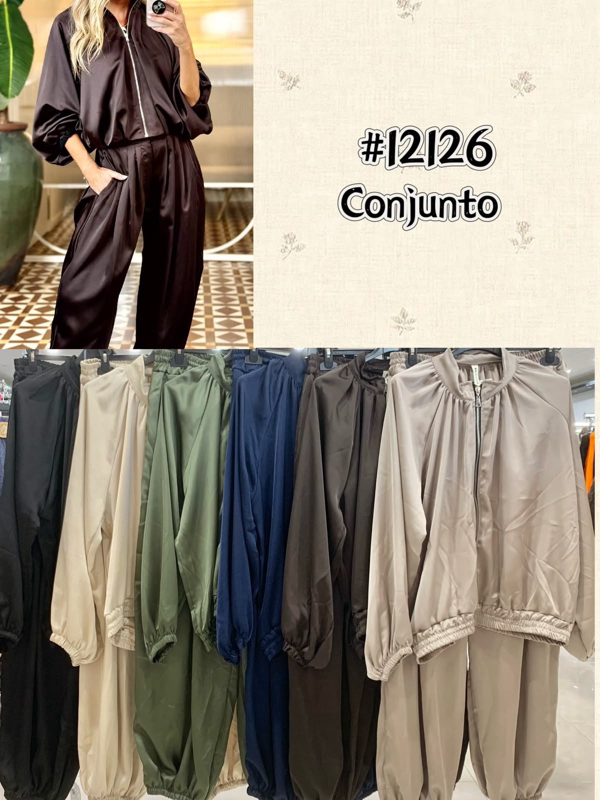 Conjunto Bombacho Satinado Mini de dos piezas en tejido satinado, vista adicional