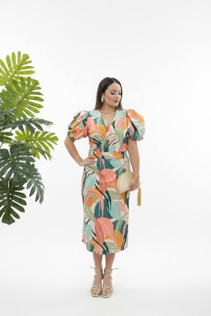 Vestido Delia con fondo de estudio