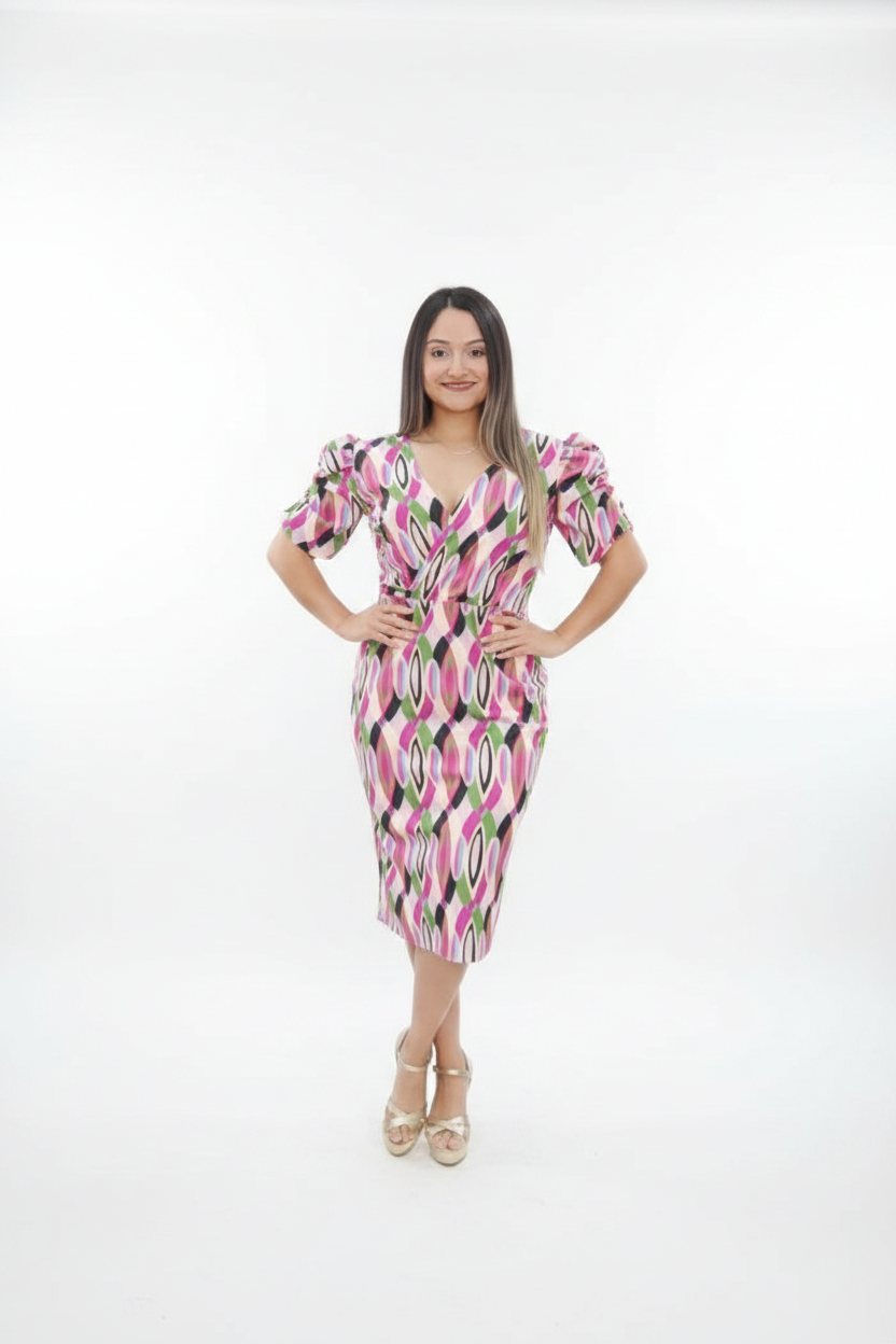 Vestido Carla con fondo de estudio