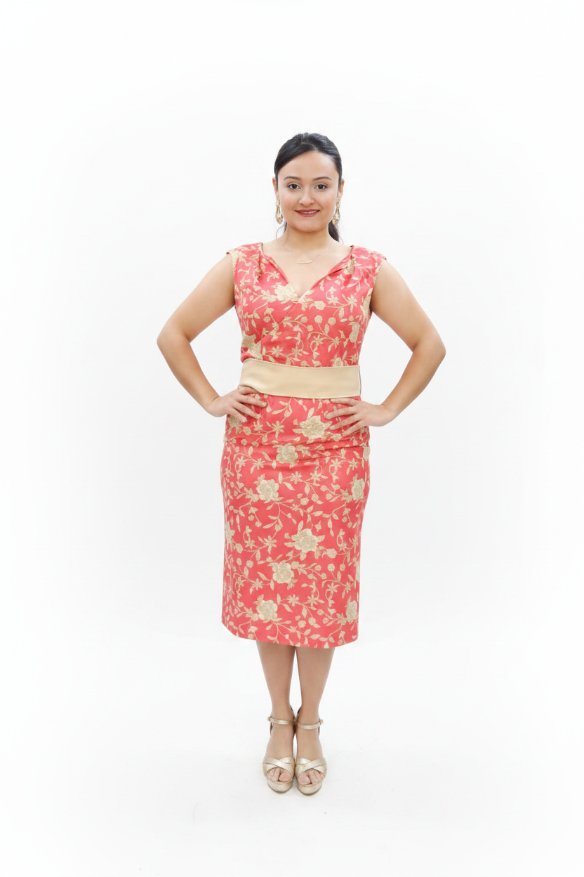 Vestido Avila con fondo de estudio