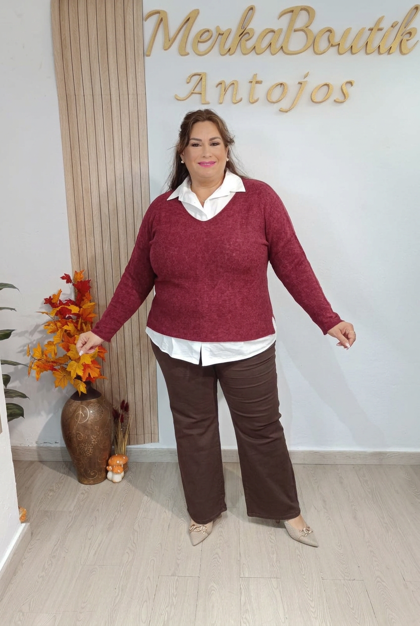 Modelo con jersey Mimoso azul marino