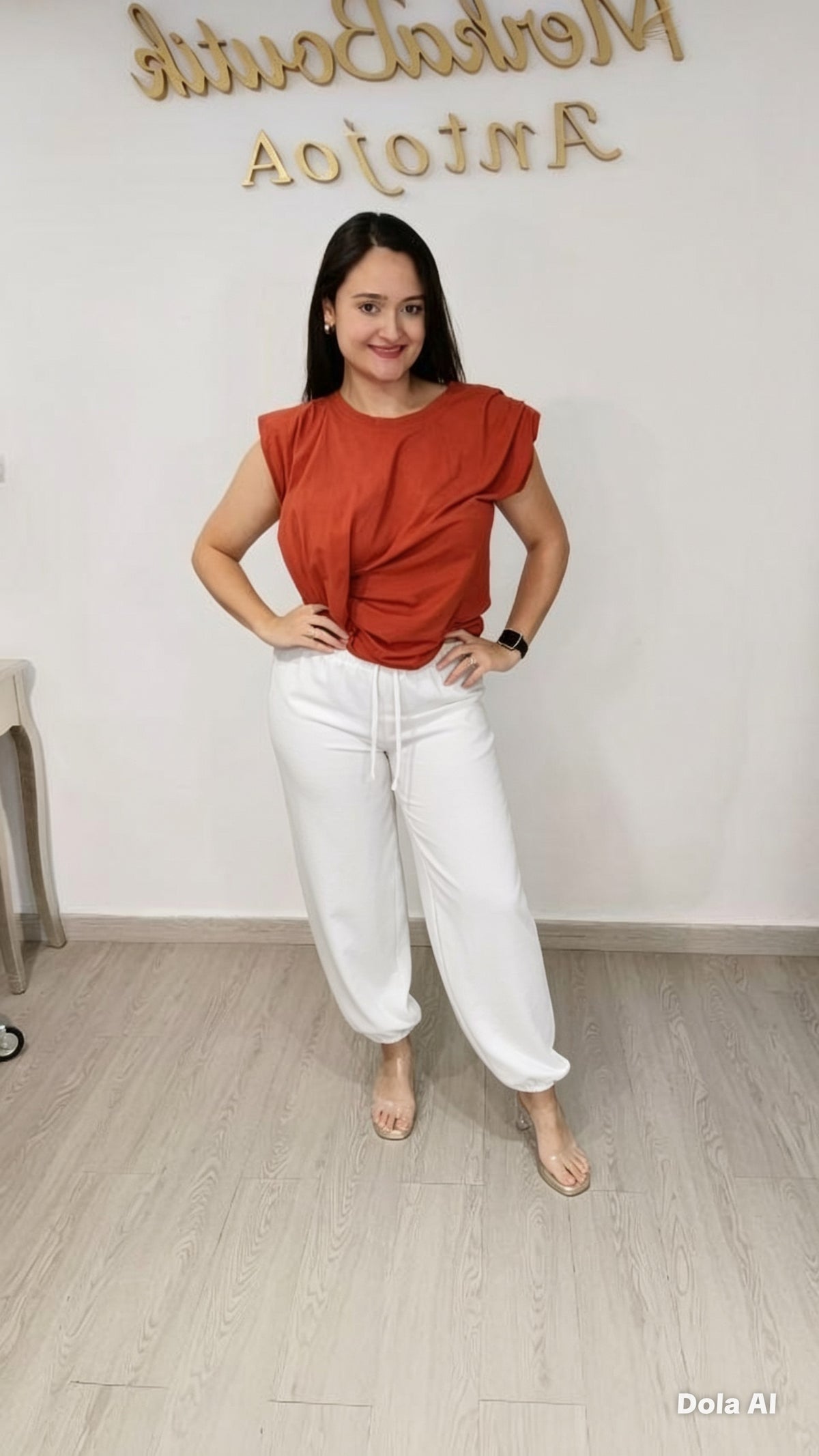Pantalón Bombacho Crepé Mediano en blanco