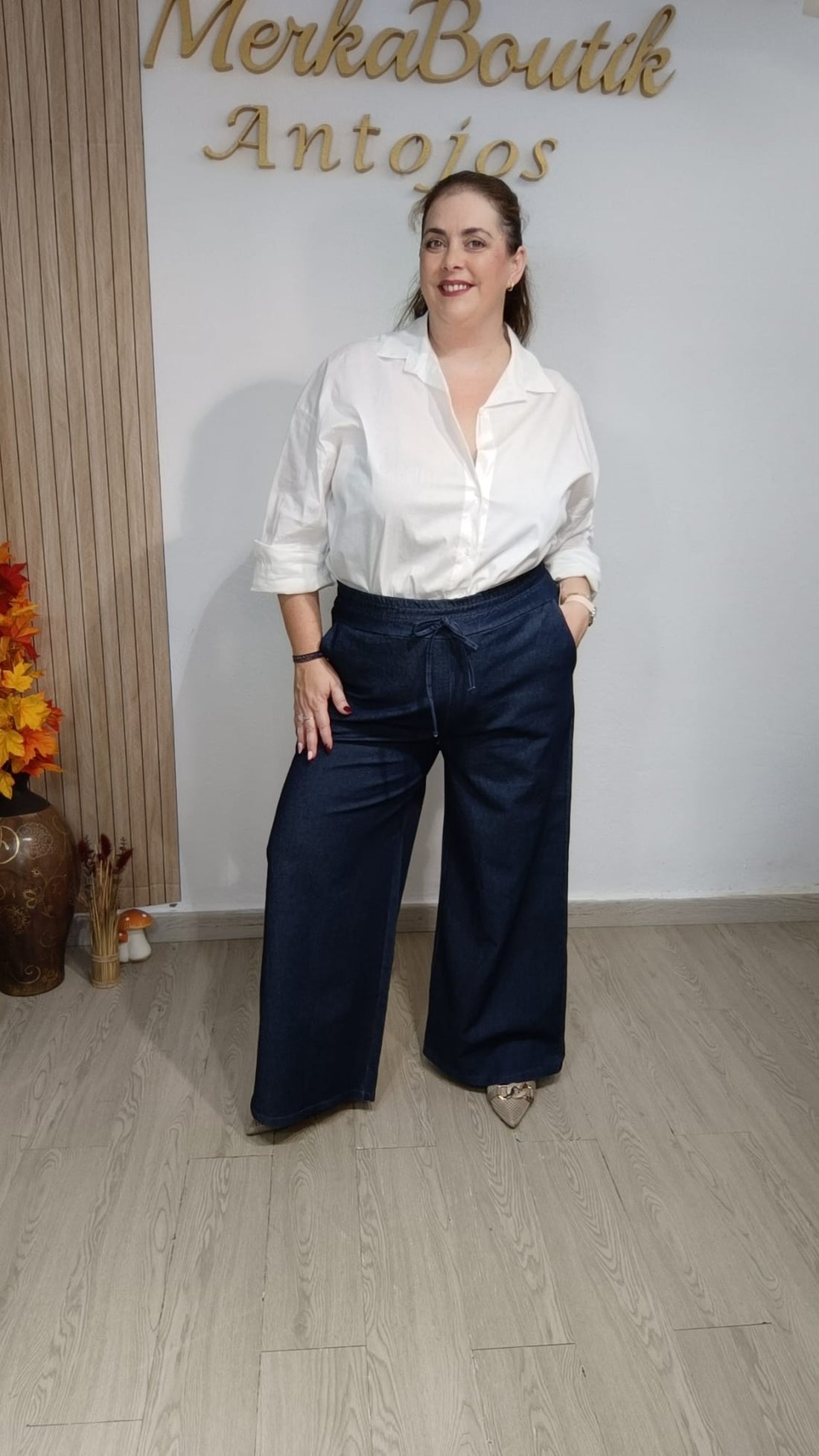 Pantalón Vaquero Pata Ancha Romeo curvy estilo balloon