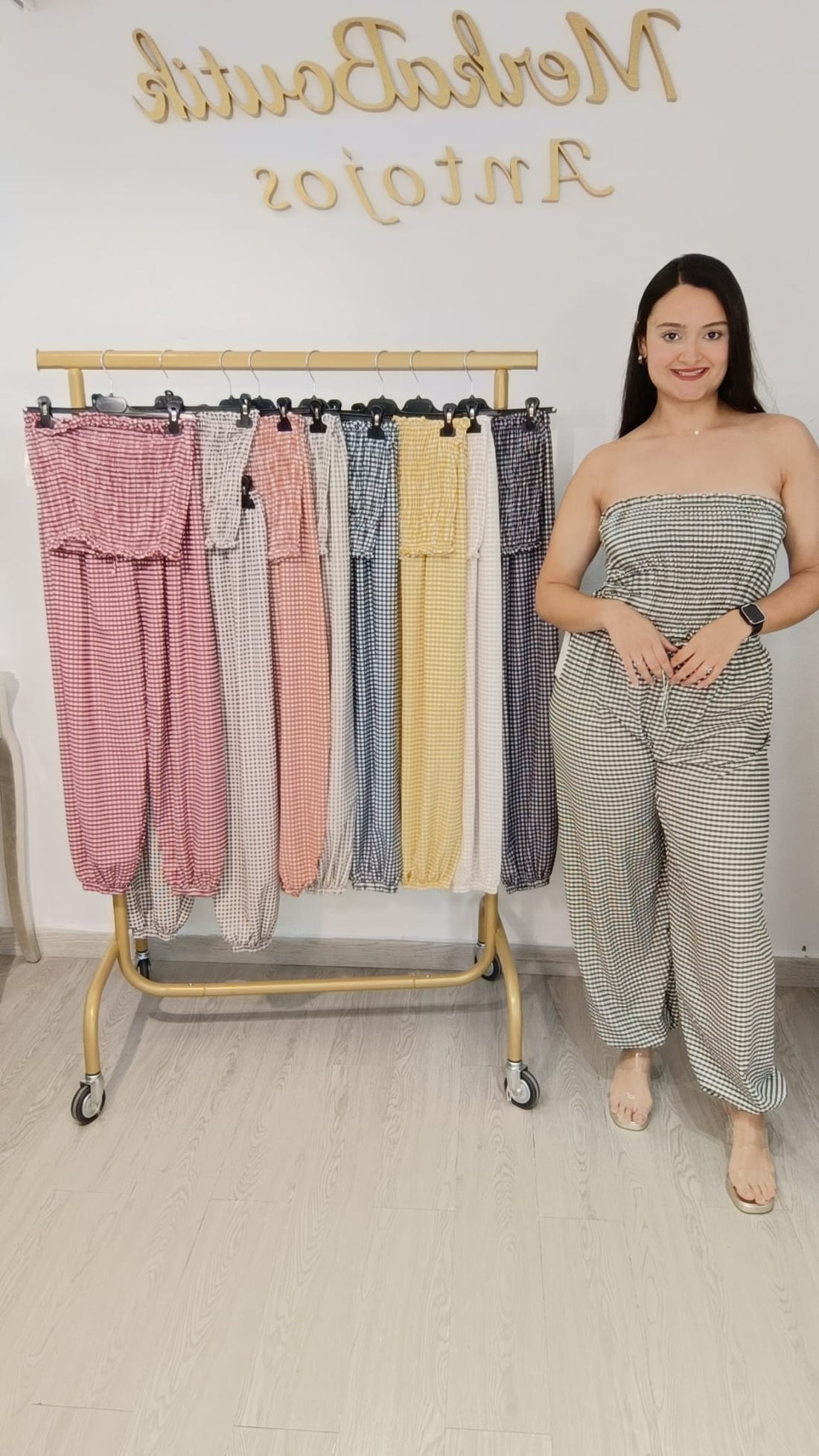 Conjunto Vichy Bombacho Mediano