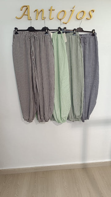 Pantalón Bombacho Vichy Mini