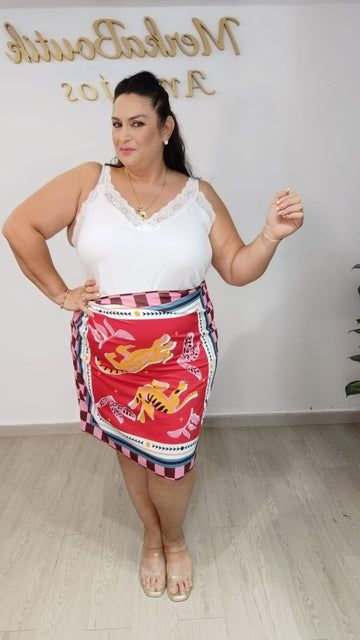 Falda Pareo Corta Curvy Lobos