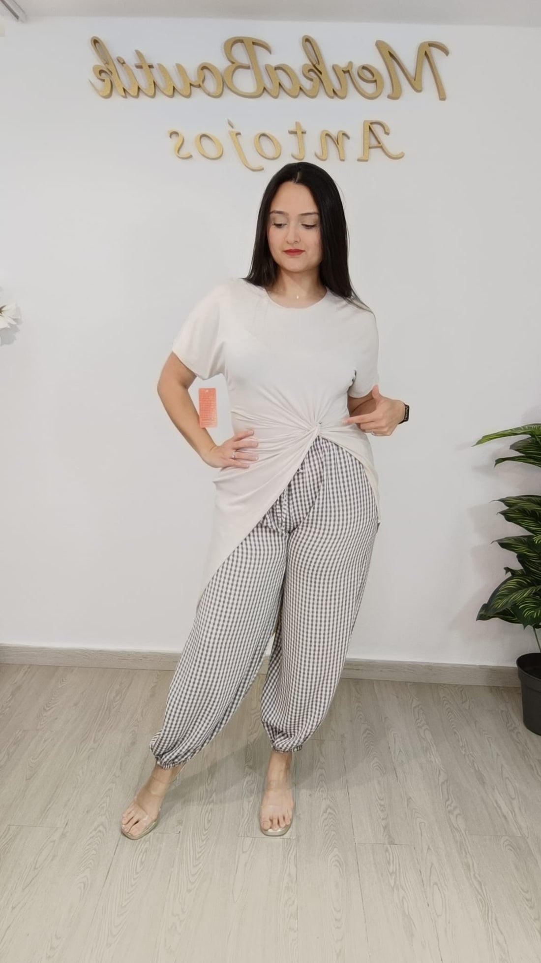 Pantalón Bombacho Vichy Mini