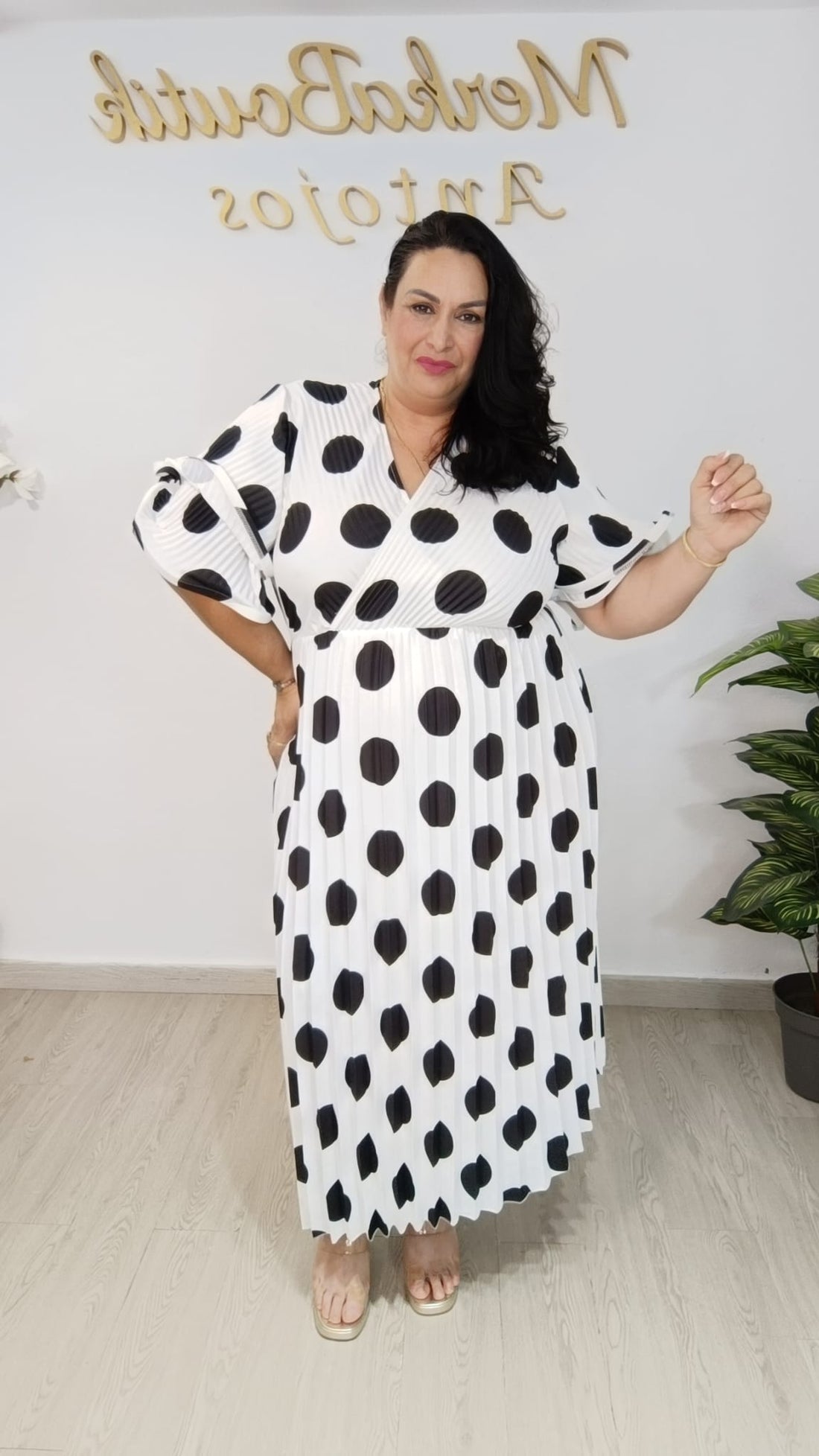 Vestido plisado lunar