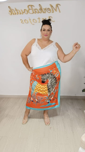 Falda Pareo Larga Curvy Zebra