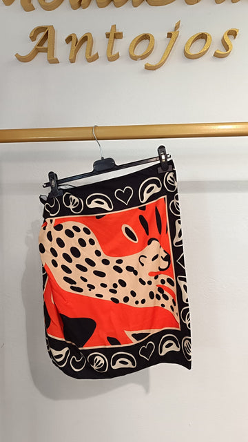 Falda Pareo Corto Mini Leopardo